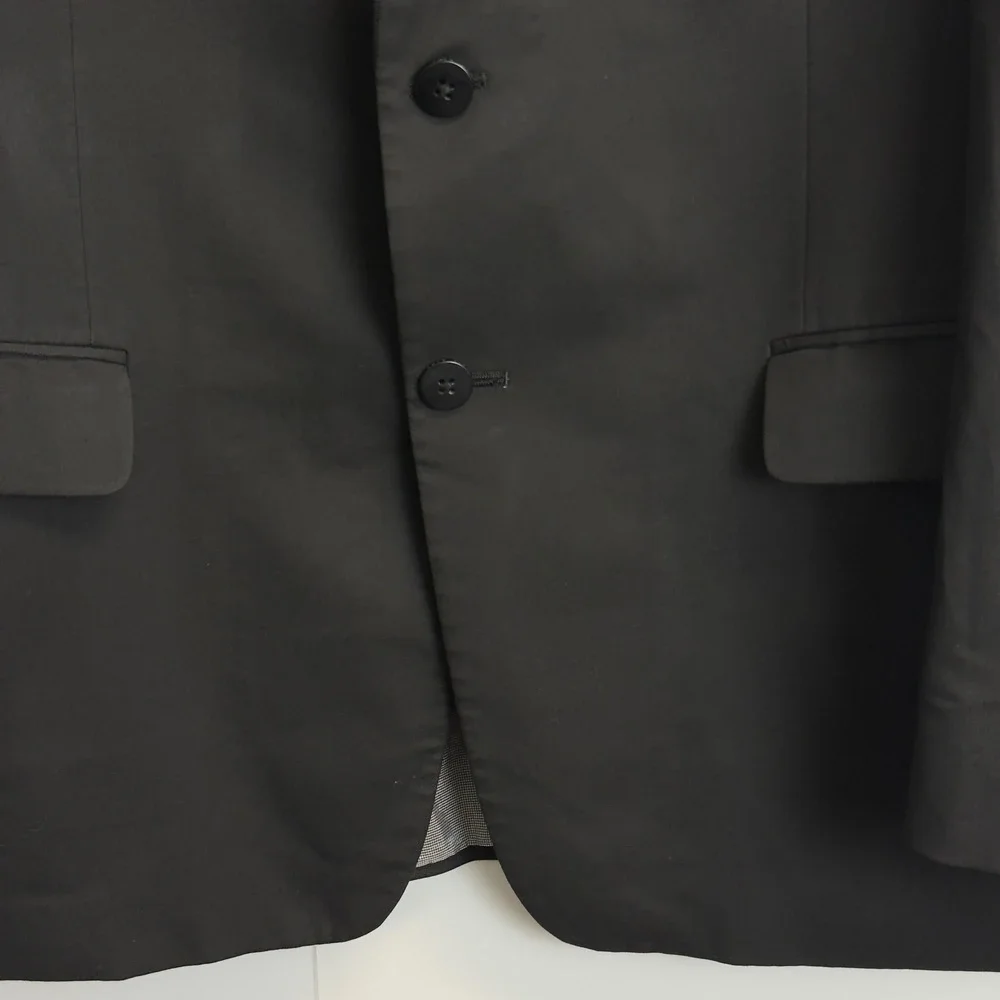 Marc Ecko Cut & Sew Mens Black Two Button Blazer Jacket Size 42R Stretch